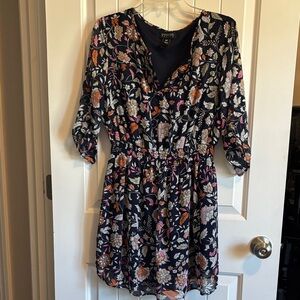 Enfocus Petite Navy Floral Mini Dress. Size 12P